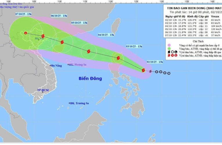 Bão Matmo sẽ ảnh hưởng trực tiếp đến Bắc Bộ.