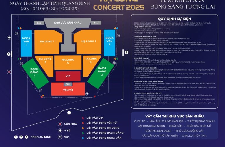 HẠ LONG CONCERT 2025: LƯU Ý CÁC VẬT CẤM VÀ LỐI VÀO TỪNG KHU VỰC